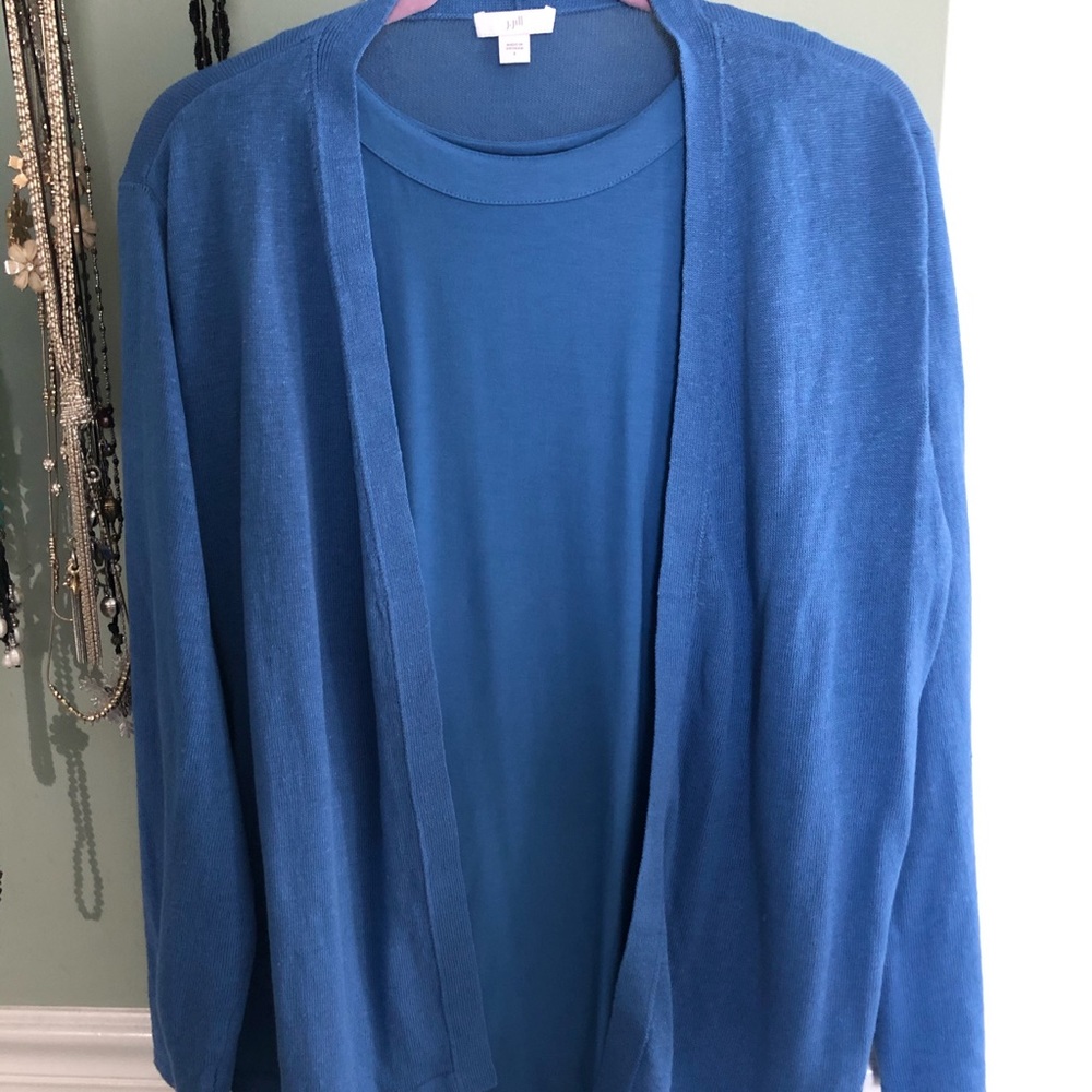 J Jill Lt Open Front Cardi &Wearever Layering Tank